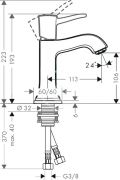 Hansgrohe Metropol Classic Pkov umvadlov batria 110 s pkovou rukovou, chrm/vzhad zlata