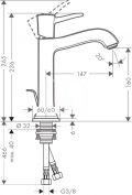 Hansgrohe Metropol Classic Umvadlov batria s vpustom, chrm