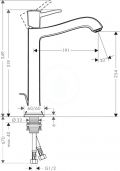 Hansgrohe Metropol Classic Pkov batria 260 na umvadlov misu s pkovou rukovou, s odtokovou spravou s ahadlom, chrm/vzhad zlata