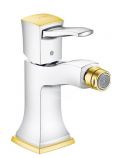 Hansgrohe Metropol Classic Pkov bidetov batria s pkovou rukovou, s odtokovou spravou s ahadlom, chrm/vzhad zlata