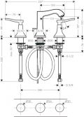 Hansgrohe Metropol Classic Trojotvorov umvadlov batria 110 s pkovou rukovou, s odtokovou spravou s ahadlom, chrm