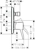 Hansgrohe Metropol Classic Pkov vaov batria pod omietku s pkovou rukovou, chrm/vzhad zlata