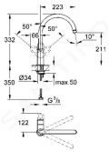 Grohe BauLoop Drezov batria, chrm