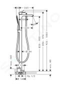 Hansgrohe Metris New Pkov vaov batria na podlahu, chrm