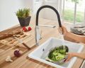 Grohe Concetto Drezov batria s flexibilnm ramenom s prepnaom, chrm