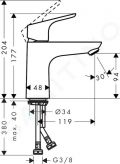 Hansgrohe Focus E2 Umvadlov batria, chrm