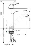 Hansgrohe Focus E2 Umvadlov batria, chrm