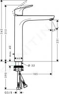 Hansgrohe Focus Umvadlov batria 230, s vpustom, chrm