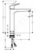 Hansgrohe Focus Umvadlov batria 230, chrm