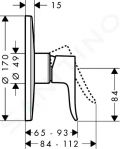 Hansgrohe Metris Pkov sprchov batria HighFlow pod omietku, chrm