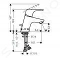 Hansgrohe Focus E2 Umvadlov batria s vpustom, chrm