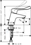 Hansgrohe Focus E2 Umvadlov batria s vpustom, chrm