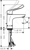 Hansgrohe Focus E2 Pkov umvadlov batria 100 s odtokovou spravou s ahadlom, chrm