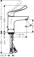 Hansgrohe Focus E2 Pkov umvadlov batria 100 s odtokovou spravou s ahadlom, chrm