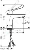 Hansgrohe Focus Pkov umvadlov batria 100, chrm