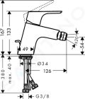 Hansgrohe Focus E2 Bidetov batria s vpustom, chrm