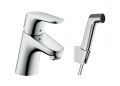 Hansgrohe Focus E2 Sprava pkovej batrie 70 s bidetovou spkou a sprchovou hadicou, chrm