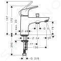 Hansgrohe Focus E2 Pkov vaov batria Monotrou, chrm