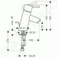 Hansgrohe Talis S Pkov umvadlov batria s odtokovou spravou s ahadlom, chrm