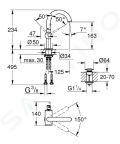 Grohe Atrio Umvadlov batria s vpustom a otonm vtokom, vekos M, kefovan Hard Graphite