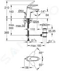 Grohe Wave Umvadlov batria s vpustom, chrm