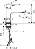 Hansgrohe Metropol Umvadlov batria s vpustom Push-Open, chrm