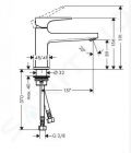 Hansgrohe Metropol Pkov umvadlov batria 100 CoolStart s odtokovou spravou Push-Open, chrm