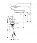 Hansgrohe Metropol Pkov umvadlov batria 110 s odtokovou spravou s ahadlom, chrm