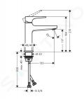 Hansgrohe Metropol Umvadlov batria s vpustom Push-Open, chrm