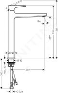 Hansgrohe Metropol Umvadlov batria s vpustom Push-Open, matn ierna