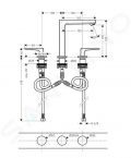 Hansgrohe Metropol Umvadlov batria s vpustom Push-Open, 3-otvorov intalcia, chrm