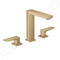 Hansgrohe Metropol Umvadlov batria s vpusou Push-Open, 3-otvorov intalcia, kefovan bronz