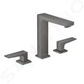 Hansgrohe Metropol Umvadlov batria s vpusou Push-Open, 3-otvorov intalcia, kefovan ierny chrm