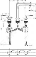 Hansgrohe Metropol Umvadlov batria s vpusou Push-Open, 3-otvorov intalcia, matn ierna