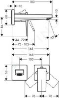 Hansgrohe Metropol Umvadlov batria pod omietku, 2-otvorov intalcia, chrm