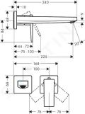 Hansgrohe Metropol Umvadlov batria pod omietku, 2-otvorov intalcia, kefovan bronz