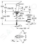 Grohe Feel Umvadlov batria s vpustom, chrm