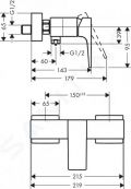 Hansgrohe Metropol Pkov sprchov batria, chrm