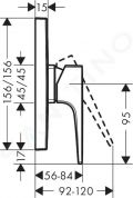Hansgrohe Metropol Sprchov batria pod omietku, matn biela