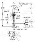 Grohe Essence Umvadlov batria s vpustom, supersteel