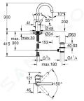 Grohe Feel Umvadlov batria s vpustom, chrm