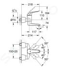 Grohe Euroeco Special Pkov umvadlov batria, chrm