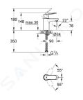 Grohe Eurosmart Cosmopolitan Umvadlov batria, chrm