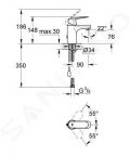 Grohe Eurosmart Cosmopolitan Pkov umvadlov batria S, chrm