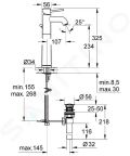 Grohe BauClassic Batria pre umvadlov misu, s vpusou, chrm