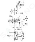 Grohe Eurodisc Cosmopolitan Vaov batria s prsluenstvom, chrm