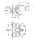 Grohe Eurostyle Pkov sprchov batria, chrm