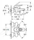 Grohe Eurostyle Pkov vaov batria, mesan biela/chrm