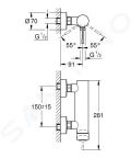 Grohe Essence Pkov sprchov batria, tmav grafit