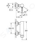 Grohe Essence Pkov sprchov batria, supersteel